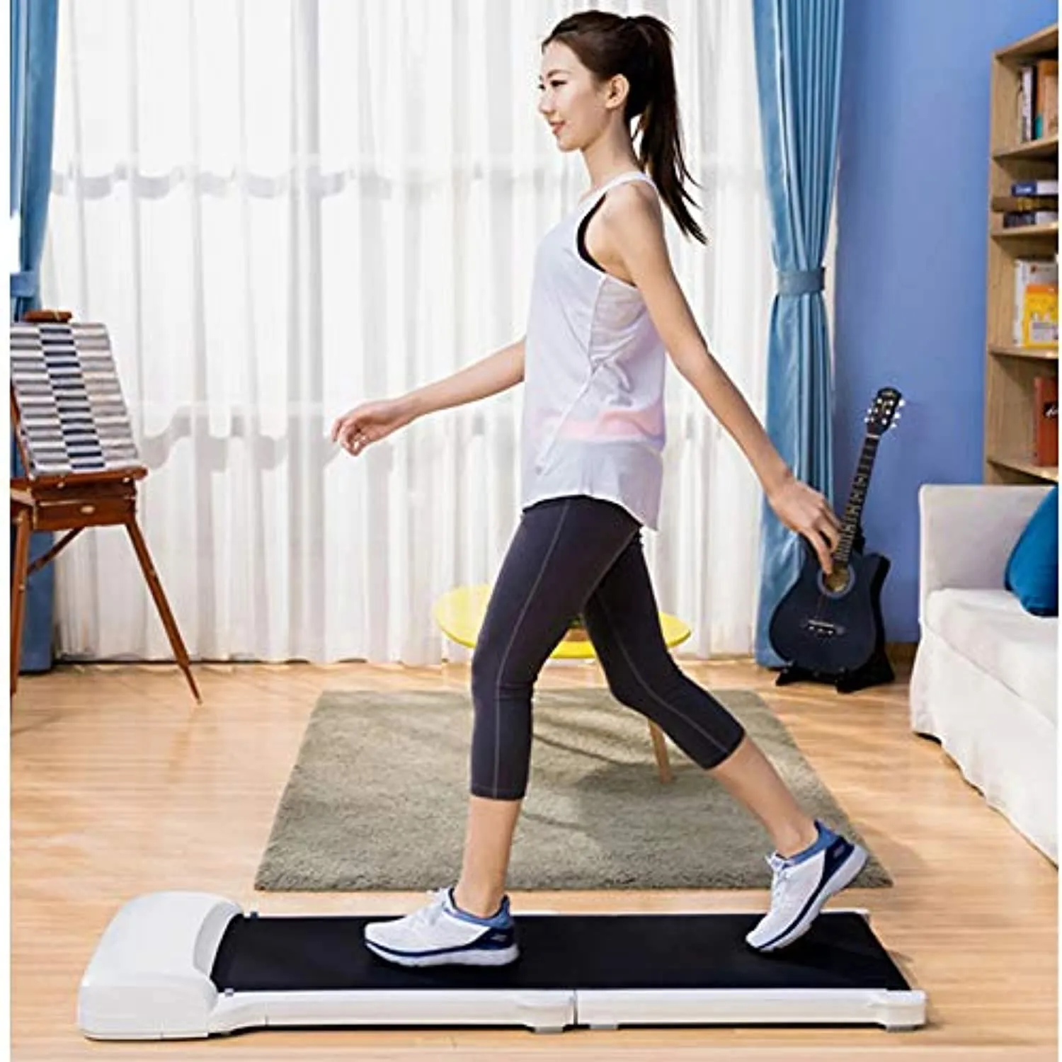 Zzfni Treadmill Foldable Home Treadmill Mute Small Flat Exercise Fitness Equipment, Portable Treadmill Dormitory Bedroom Foldable Treadmill